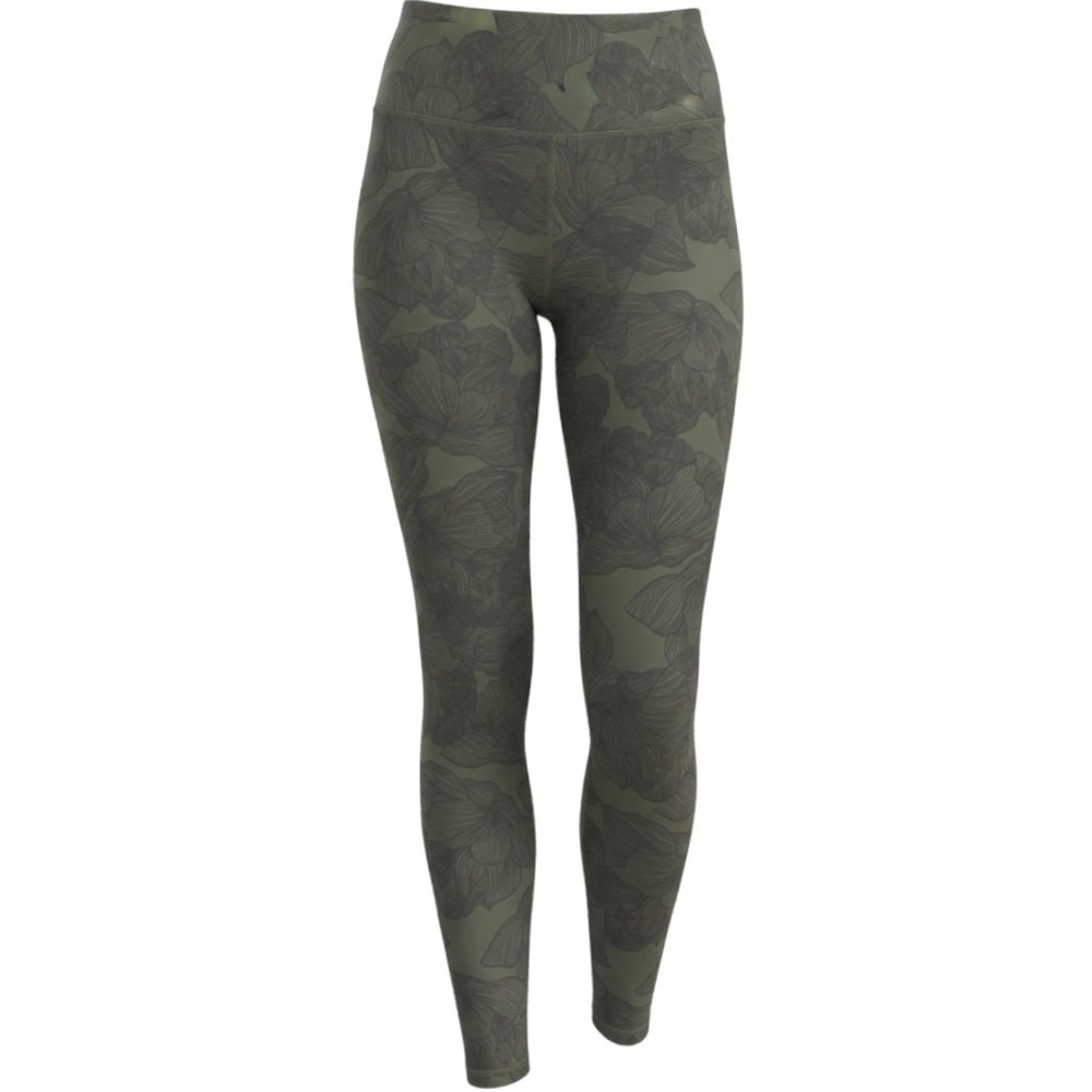 Balance Collection Womens Large Olive Green Floral High Waisted Leggings L